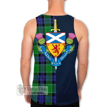 Haldane Tartan Men's Tank Top Alba with Scottish Lion Royal Arm Half Style