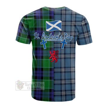 Haldane Tartan Cotton T-shirt Happy St. Andrew's Day Half Tartan Style