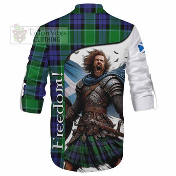 Haldane Crest Tartan Ghillie Kilt Shirt Inspired by the Freedom of Scottish Warrior