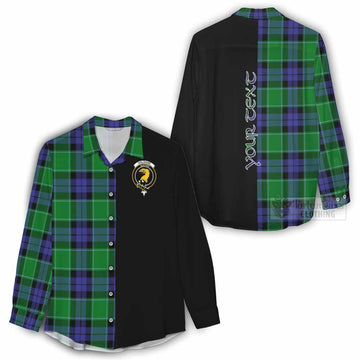 Haldane Tartan Women's Casual Shirt with Family Crest and Half Of Me Style