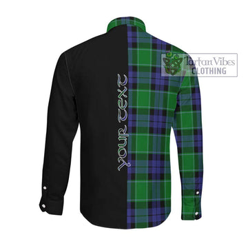 Haldane Tartan Long Sleeve Button Shirt with Family Crest and Half Of Me Style