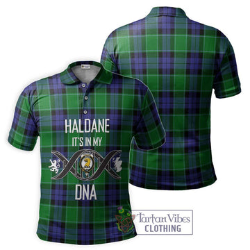 Haldane Tartan Polo Shirt with Family Crest DNA In Me Style