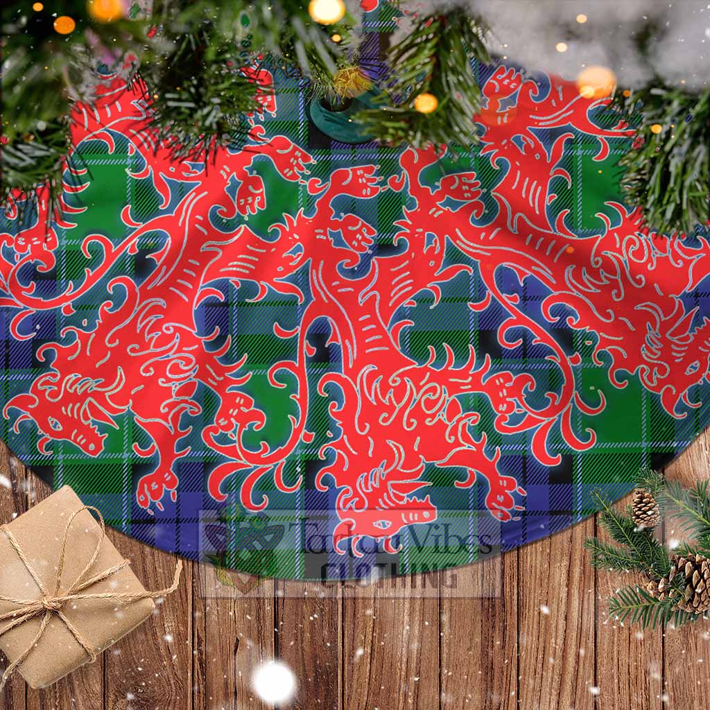 Tartan Vibes Clothing Haldane Tartan Christmas Tree Skirt Lion Rampant Style