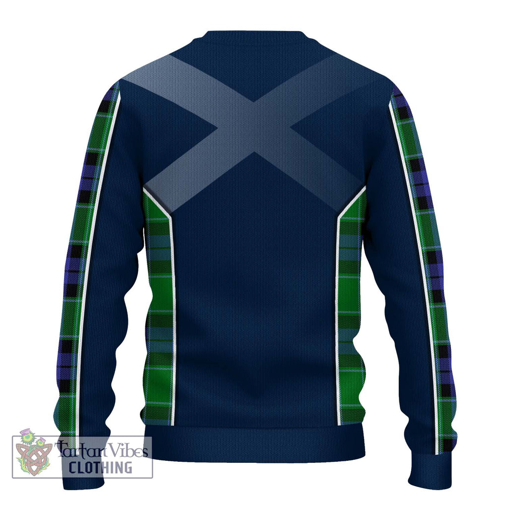 Haldane Tartan Knitted Sweater with Family Crest and Lion Rampant Vibes Sport Style - Tartan Vibes Clothing