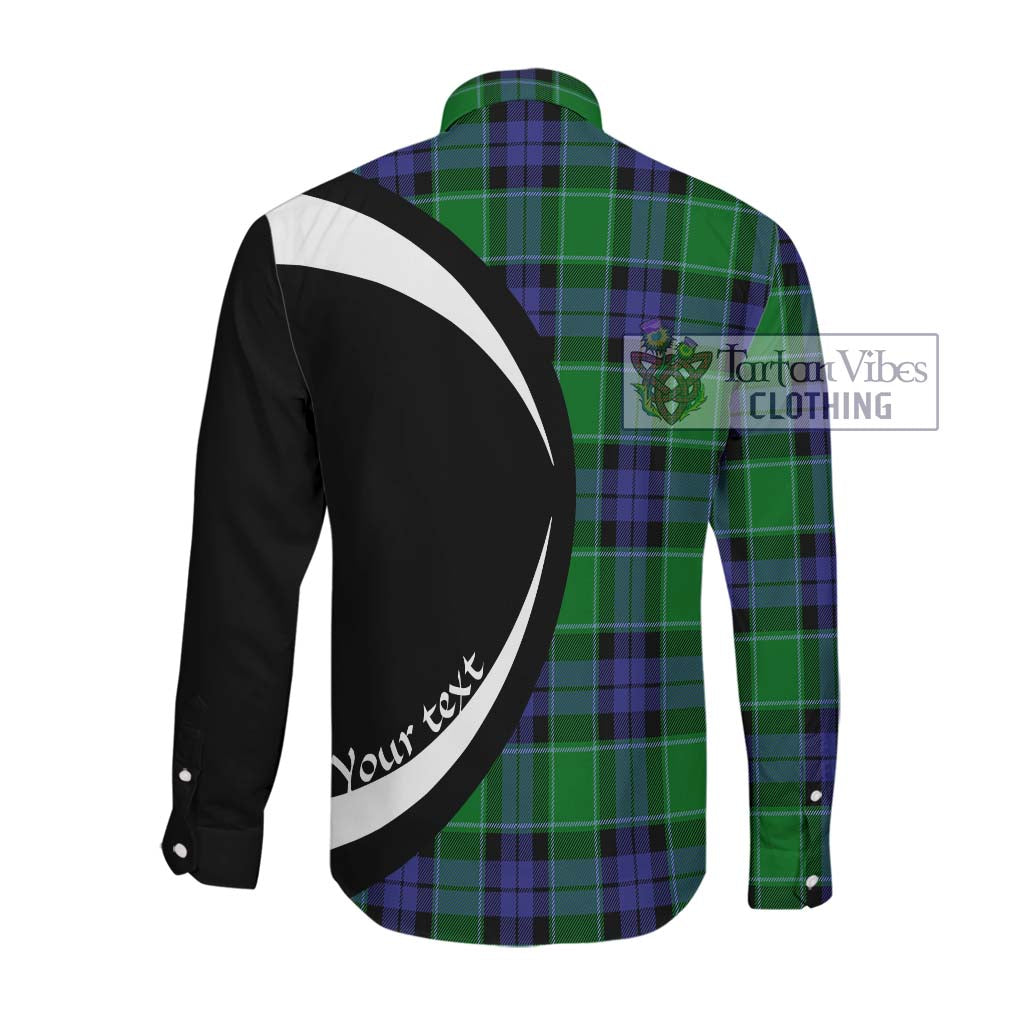 Haldane Tartan Long Sleeve Button Up with Family Crest Circle Style Men's Shirt - Tartan Vibes Clothing