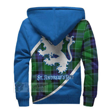 Haldane Family Crest Tartan Sherpa Hoodie Celebrate Saint Andrew's Day in Style