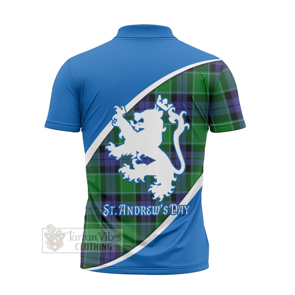 Tartan Vibes Clothing Haldane Family Crest Tartan Zipper Polo Shirt Celebrate Saint Andrew's Day in Style