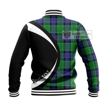 Haldane Tartan Baseball Jacket with Family Crest Circle Style