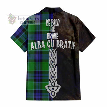 Haldane Tartan Family Crest Hawaiian Shirt Alba Gu Brath Be Brave Lion Ancient Style - Tartan Vibes Clothing