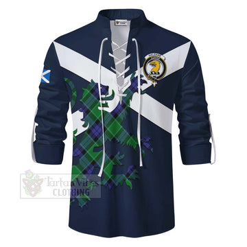 Haldane Tartan Lion Rampant Ghillie Kilt Shirt Proudly Display Your Heritage with Alba Gu Brath and Clan Name