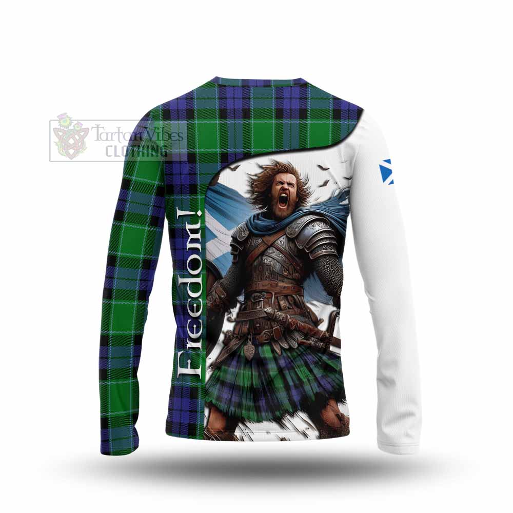 Tartan Vibes Clothing Haldane Crest Tartan Long Sleeve T-Shirt Inspired by the Freedom of Scottish Warrior