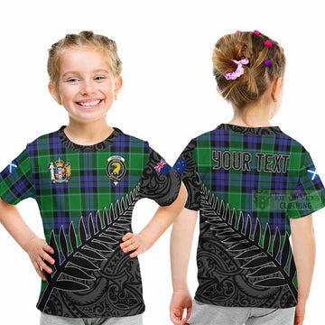 Haldane Crest Tartan Kid T-Shirt with New Zealand Silver Fern Half Style