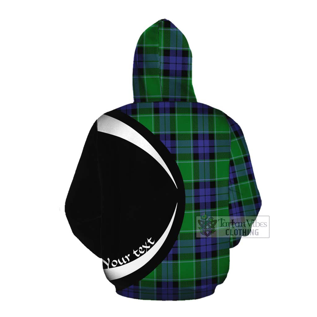 Tartan Vibes Clothing Haldane Tartan Cotton Hoodie with Family Crest Circle Style