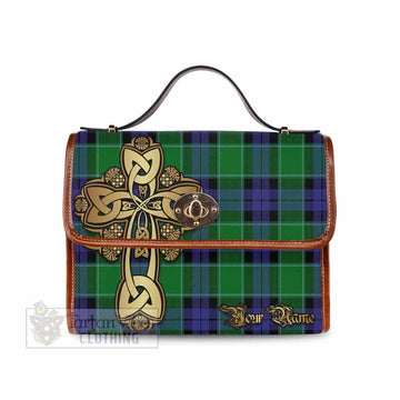 Haldane Tartan Waterproof Canvas Bag Golden Thistle Celtic Cross Style