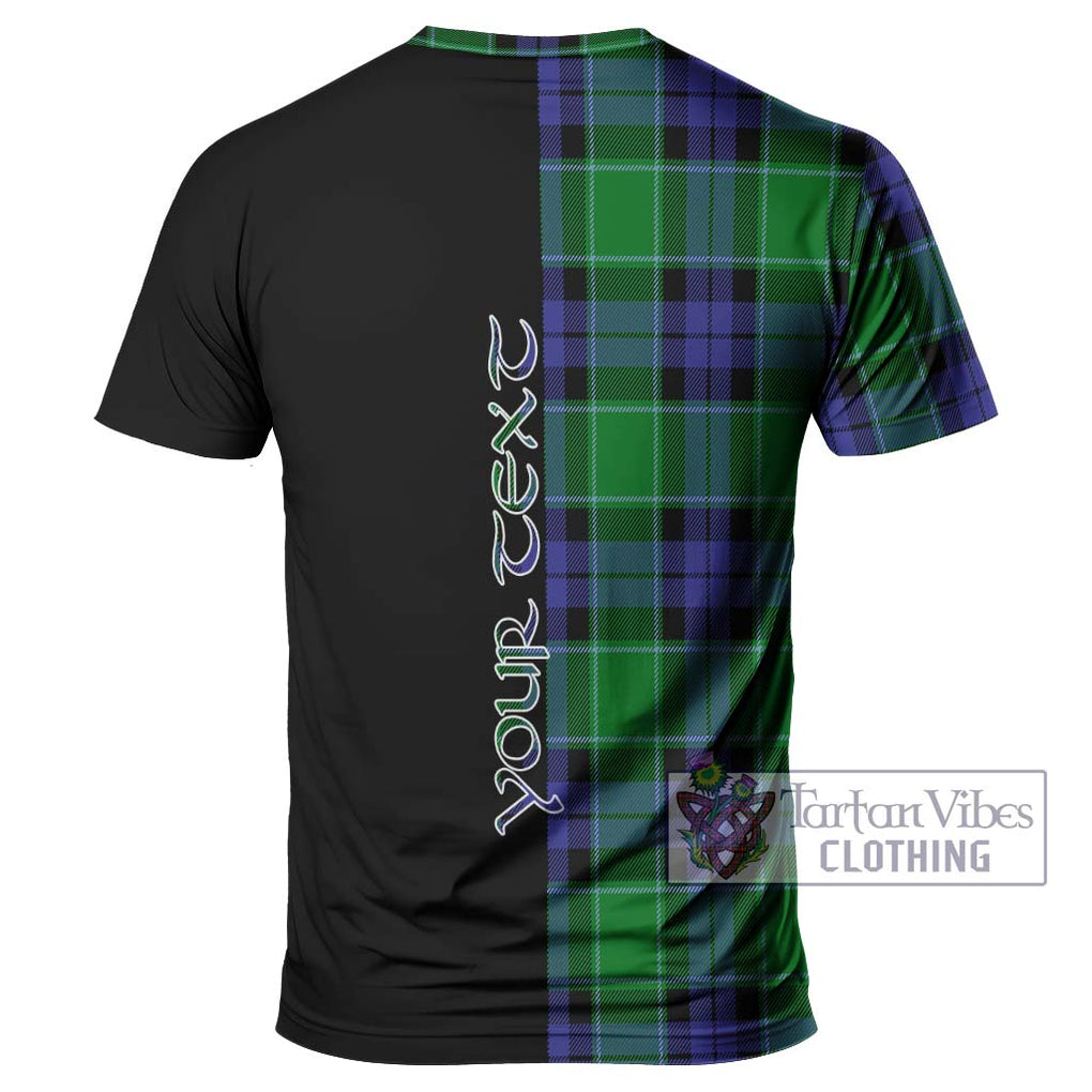 Haldane Tartan T-Shirt with Family Crest and Half Of Me Style - Tartanvibesclothing Shop