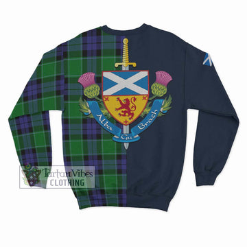 Haldane Tartan Sweatshirt Alba with Scottish Lion Royal Arm Half Style