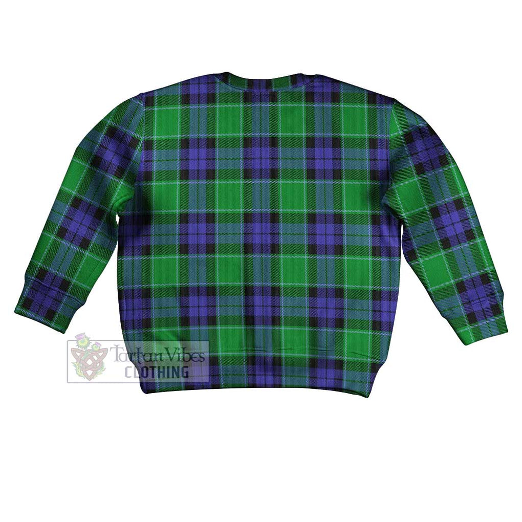 Tartan Vibes Clothing Haldane Tartan Kid Ugly Sweater with Family Crest