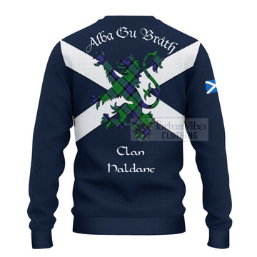 Haldane Tartan Lion Rampant Ugly Sweater Proudly Display Your Heritage with Alba Gu Brath and Clan Name