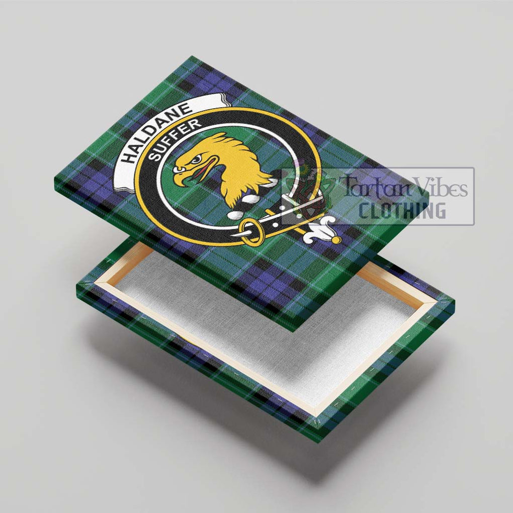 Haldane Tartan Canvas Print Wall Art with Family Crest - Tartan Vibes Clothing