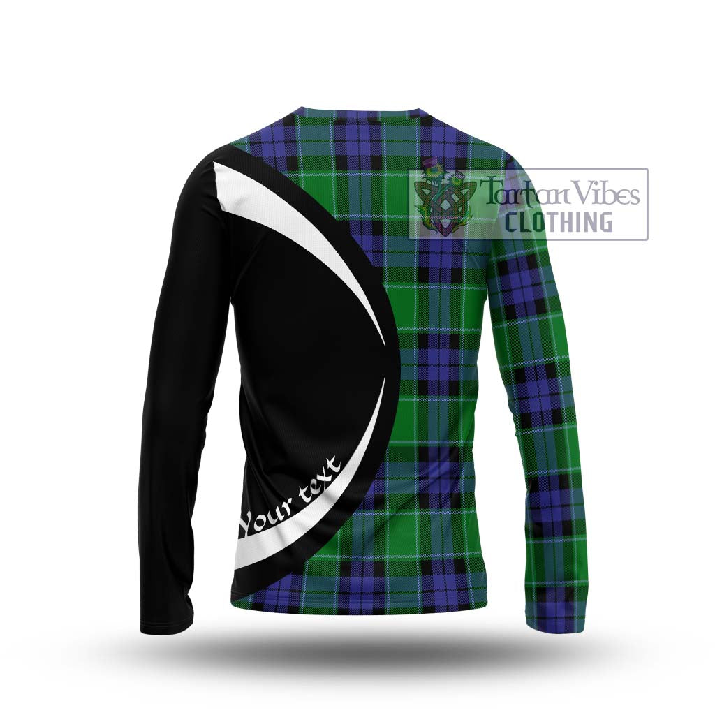 Haldane Tartan Long Sleeve T-Shirt with Family Crest Circle Style - Tartan Vibes Clothing