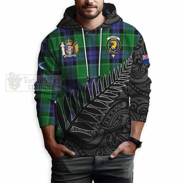 Haldane Crest Tartan Hoodie with New Zealand Silver Fern Half Style