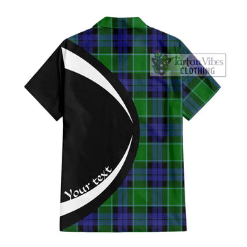 Haldane Tartan Short Sleeve Button Up with Family Crest Circle Style