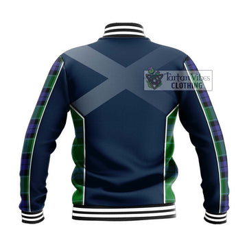 Haldane Tartan Baseball Jacket with Family Crest and Lion Rampant Vibes Sport Style