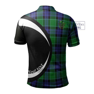 Haldane Tartan Men's Polo Shirt with Family Crest Circle Style