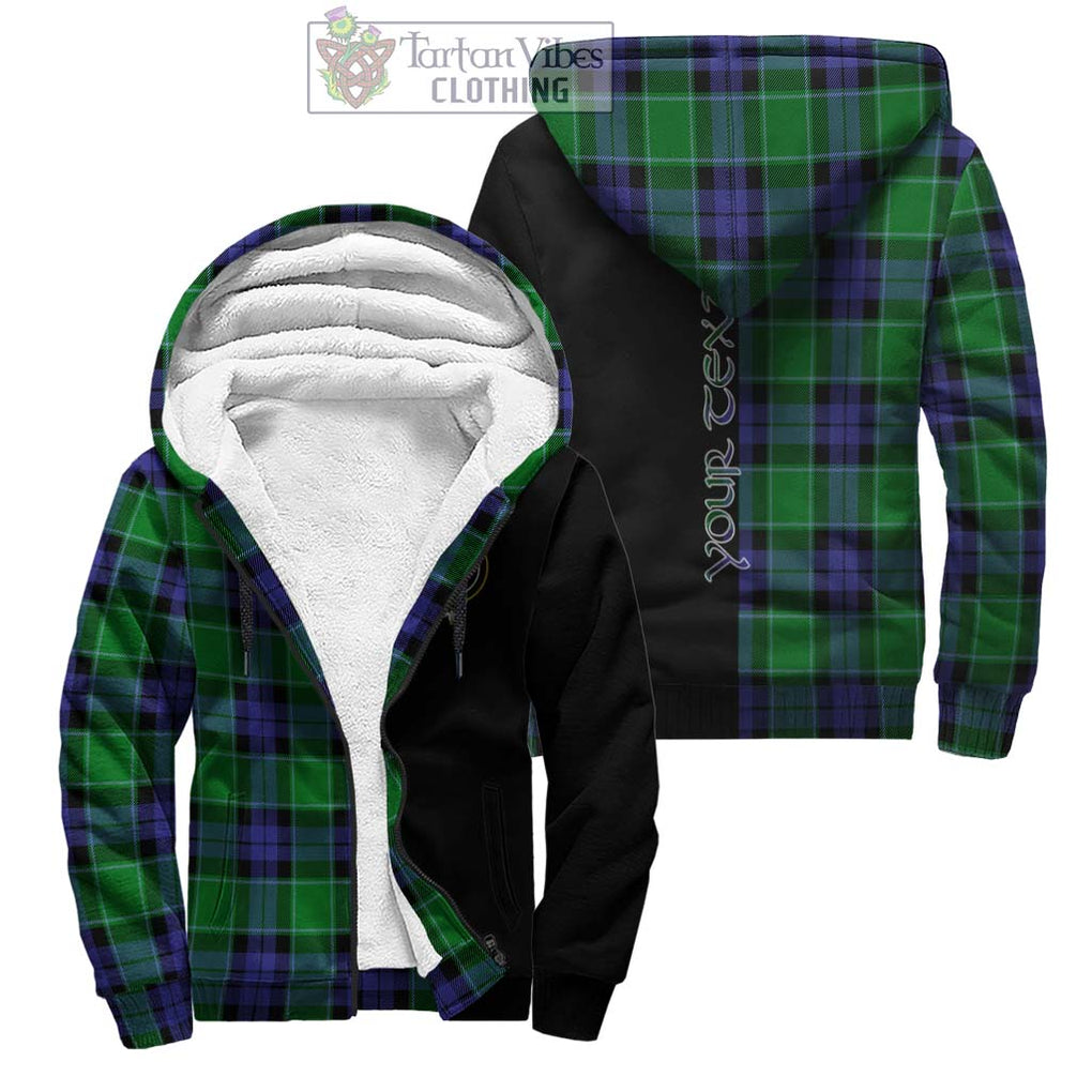 Haldane Tartan Sherpa Hoodie with Family Crest and Half Of Me Style Unisex - Tartanvibesclothing Shop