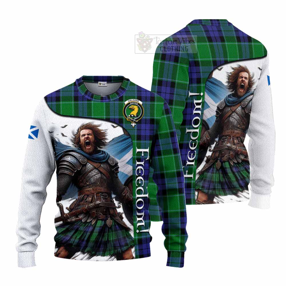 Tartan Vibes Clothing Haldane Crest Tartan Knitted Sweater Inspired by the Freedom of Scottish Warrior