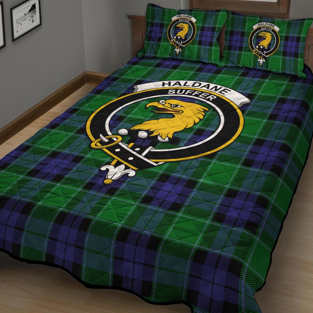 Haldane Tartan Quilt Bed Set with Family Crest - Tartan Vibes Clothing