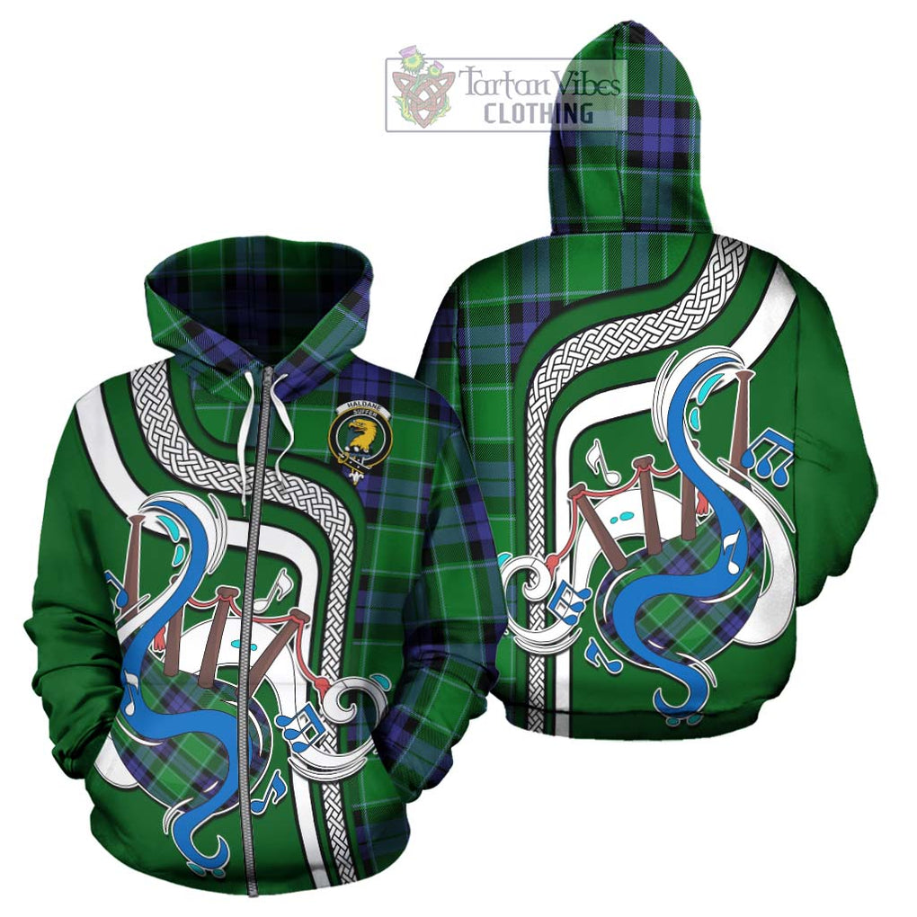 Haldane Tartan Hoodie with Epic Bagpipe Style - Tartanvibesclothing Shop