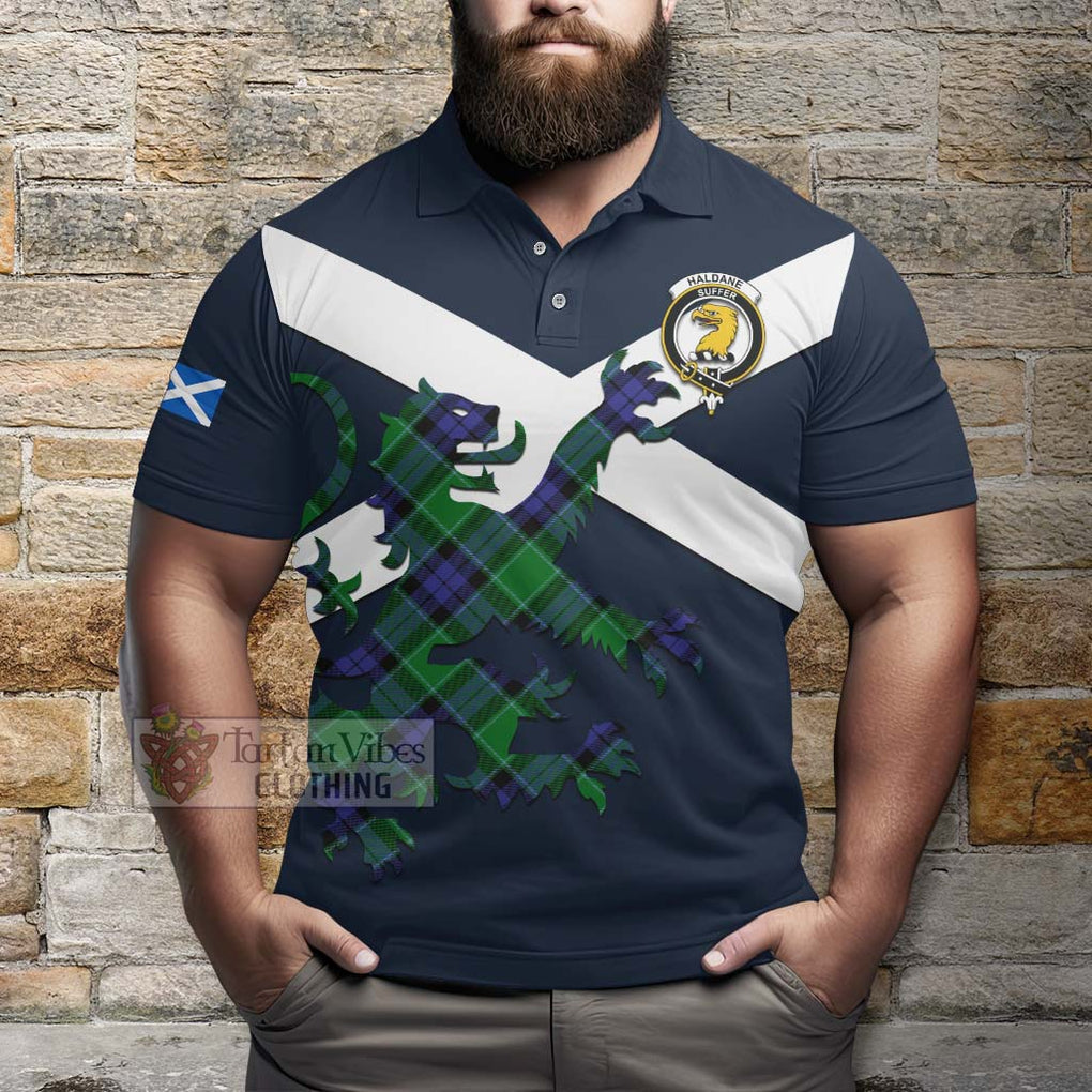 Tartan Vibes Clothing Haldane Tartan Lion Rampant Polo Shirt – Proudly Display Your Heritage with Alba Gu Brath and Clan Name