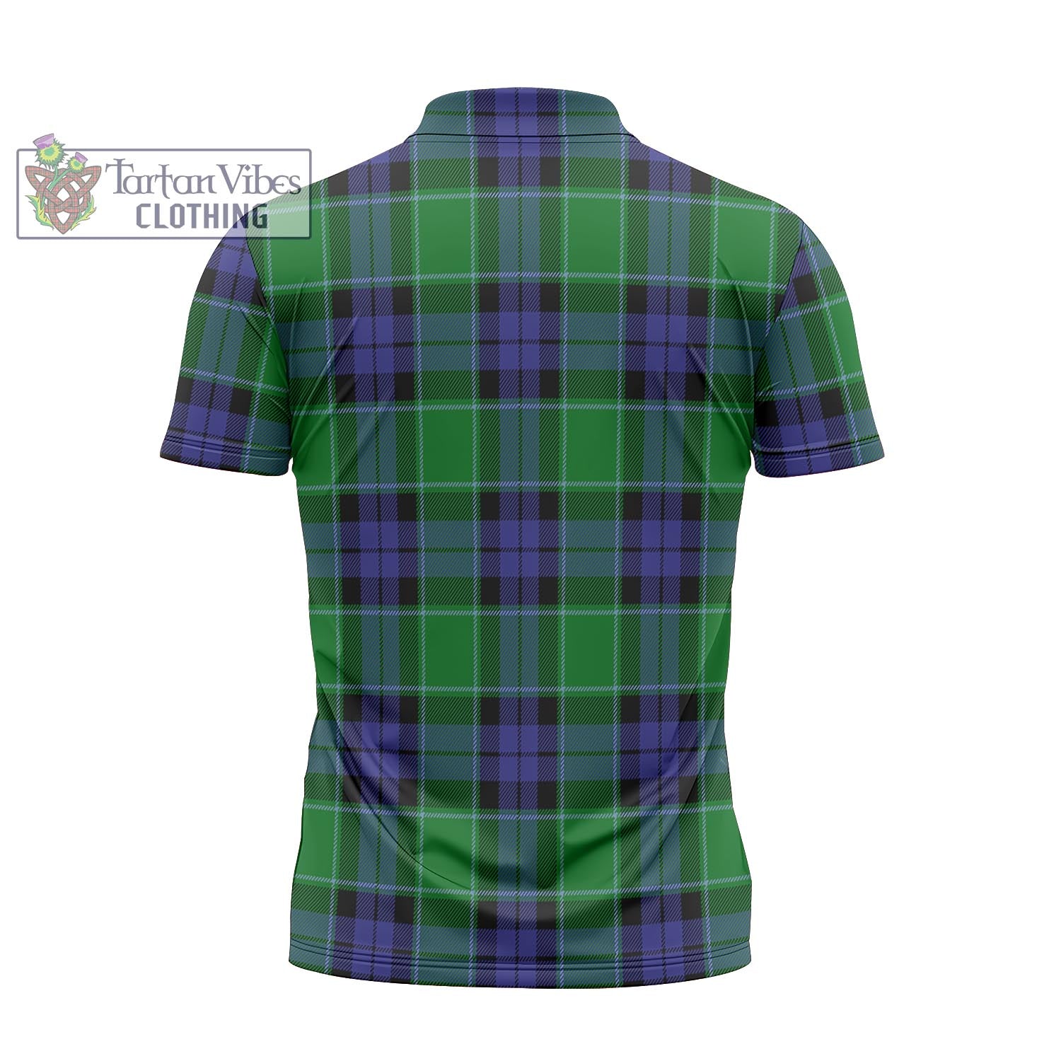 Tartan Vibes Clothing Haldane Tartan Zipper Polo Shirt with Family Crest