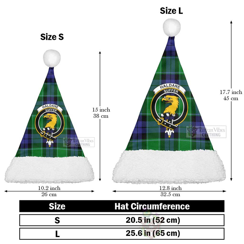 Tartan Vibes Clothing Haldane Tartan Christmas Santa Hats with Family Crest