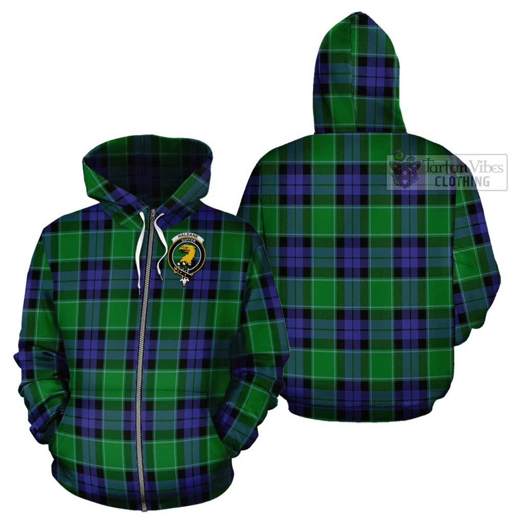 Haldane Tartan Cotton Hoodie with Family Crest Zip Hoodie - Tartan Vibes Clothing