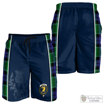 Haldane Tartan Men's Shorts with Family Crest and Scottish Thistle Vibes Sport Style