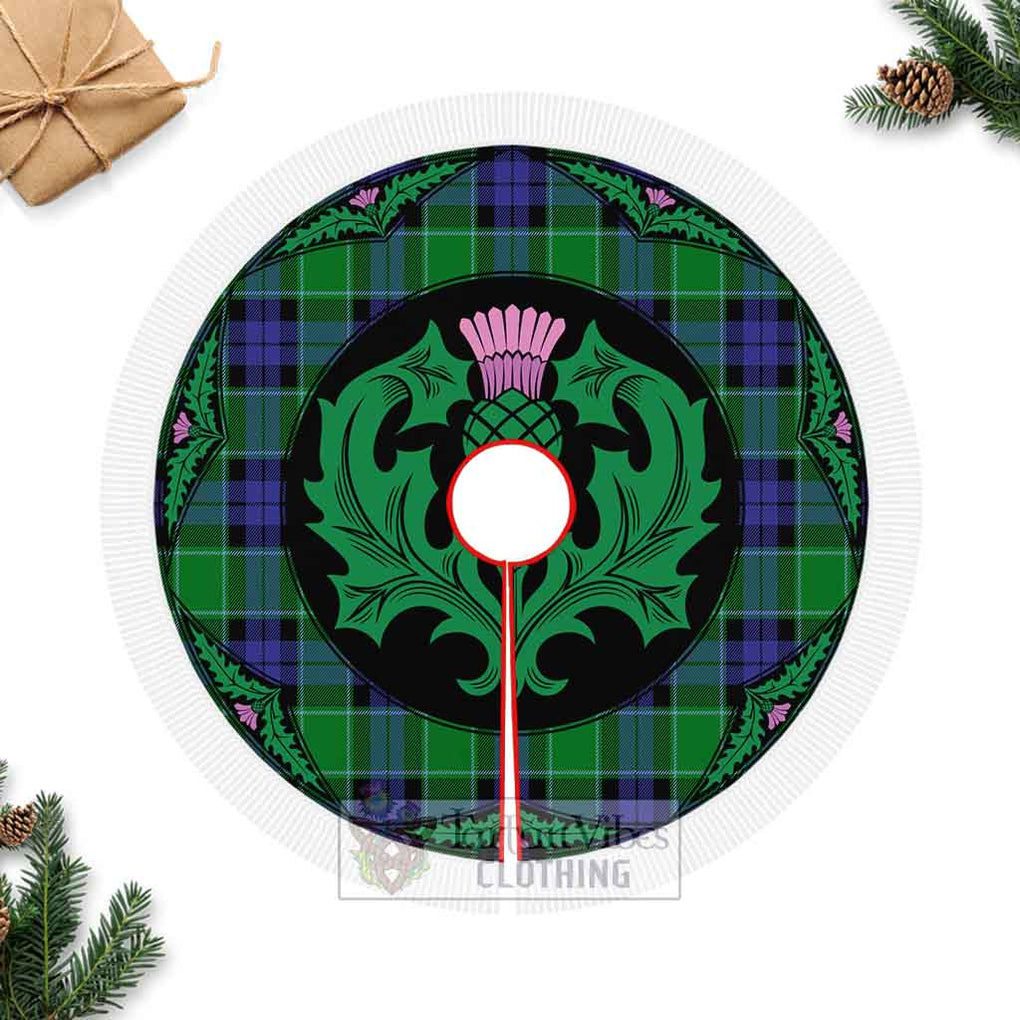 Tartan Vibes Clothing Haldane Tartan Christmas Tree Skirt Scottish Thistle Style