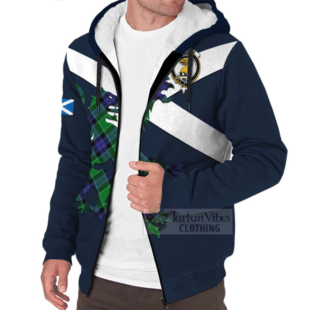 Tartan Vibes Clothing Haldane Tartan Lion Rampant Sherpa Hoodie – Proudly Display Your Heritage with Alba Gu Brath and Clan Name