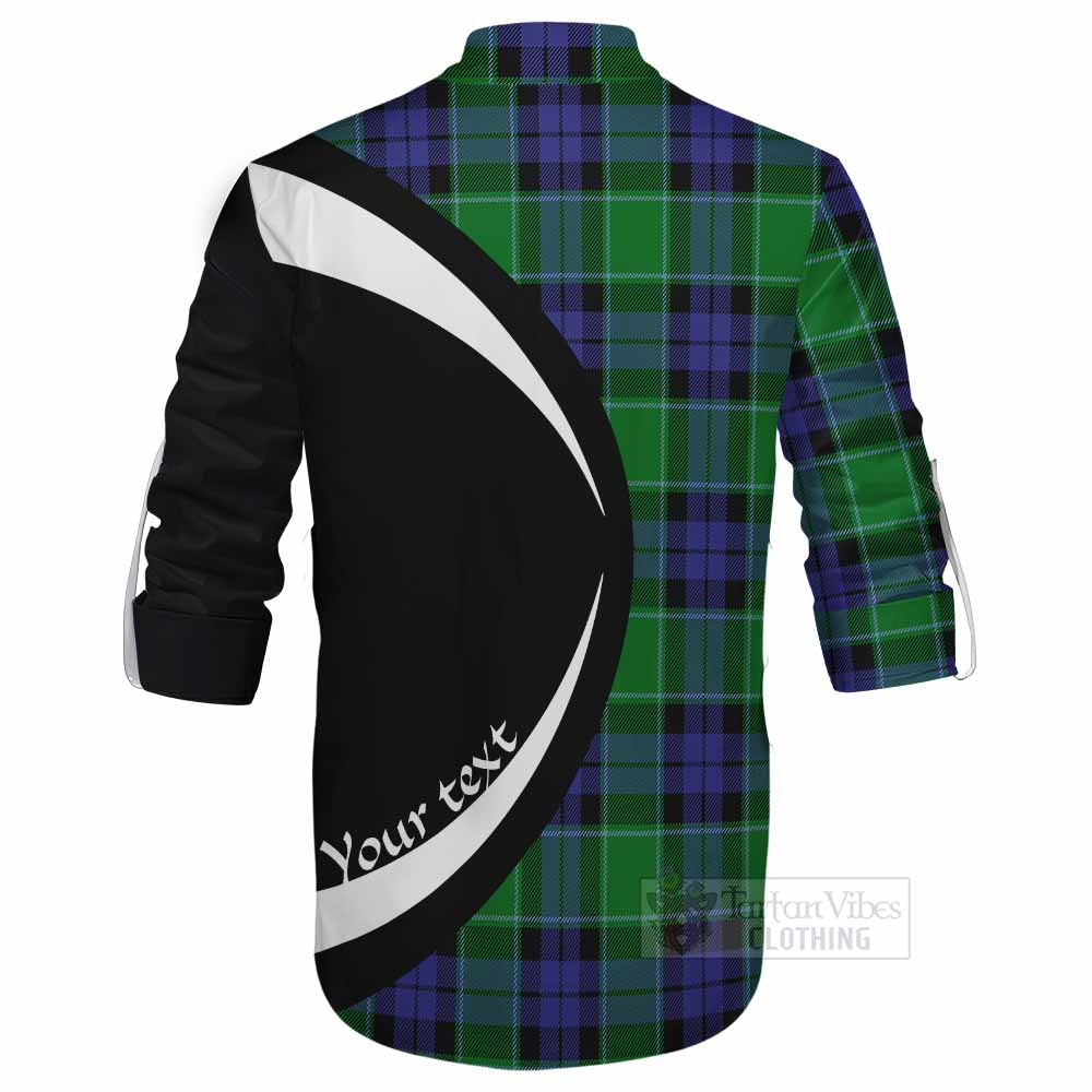 Tartan Vibes Clothing Haldane Tartan Ghillie Kilt Shirt with Family Crest Circle Style