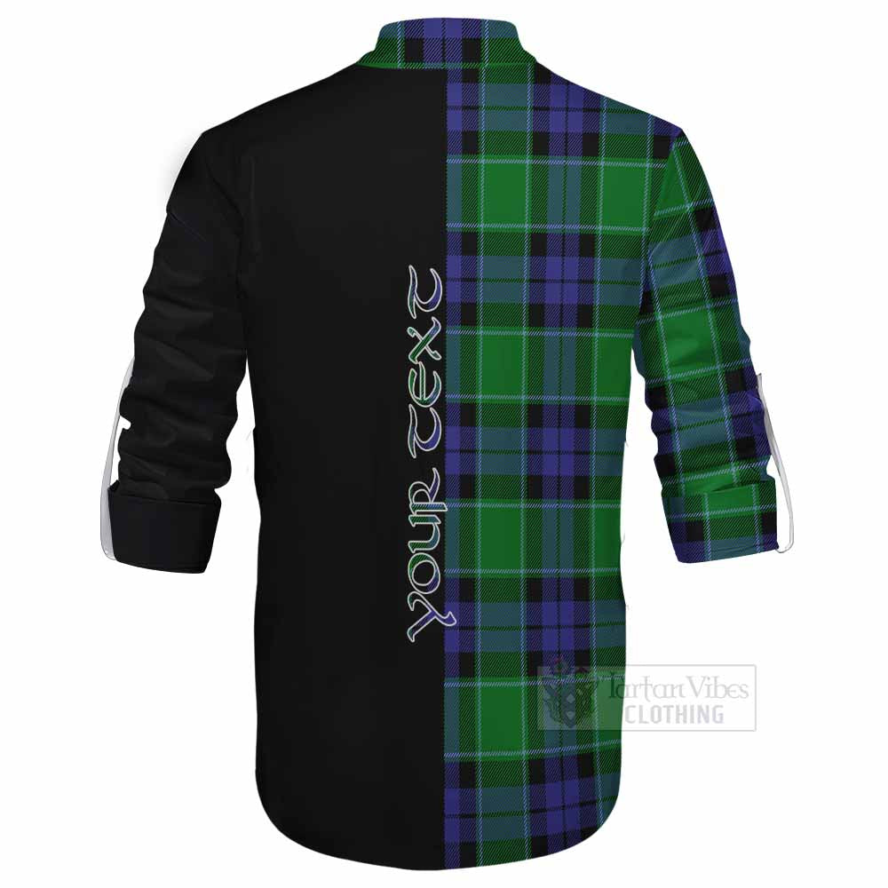 Tartan Vibes Clothing Haldane Tartan Ghillie Kilt Shirt with Family Crest and Half Of Me Style