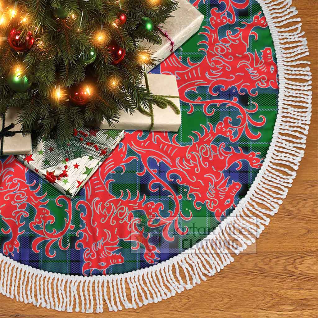 Tartan Vibes Clothing Haldane Tartan Christmas Tree Skirt Lion Rampant Style