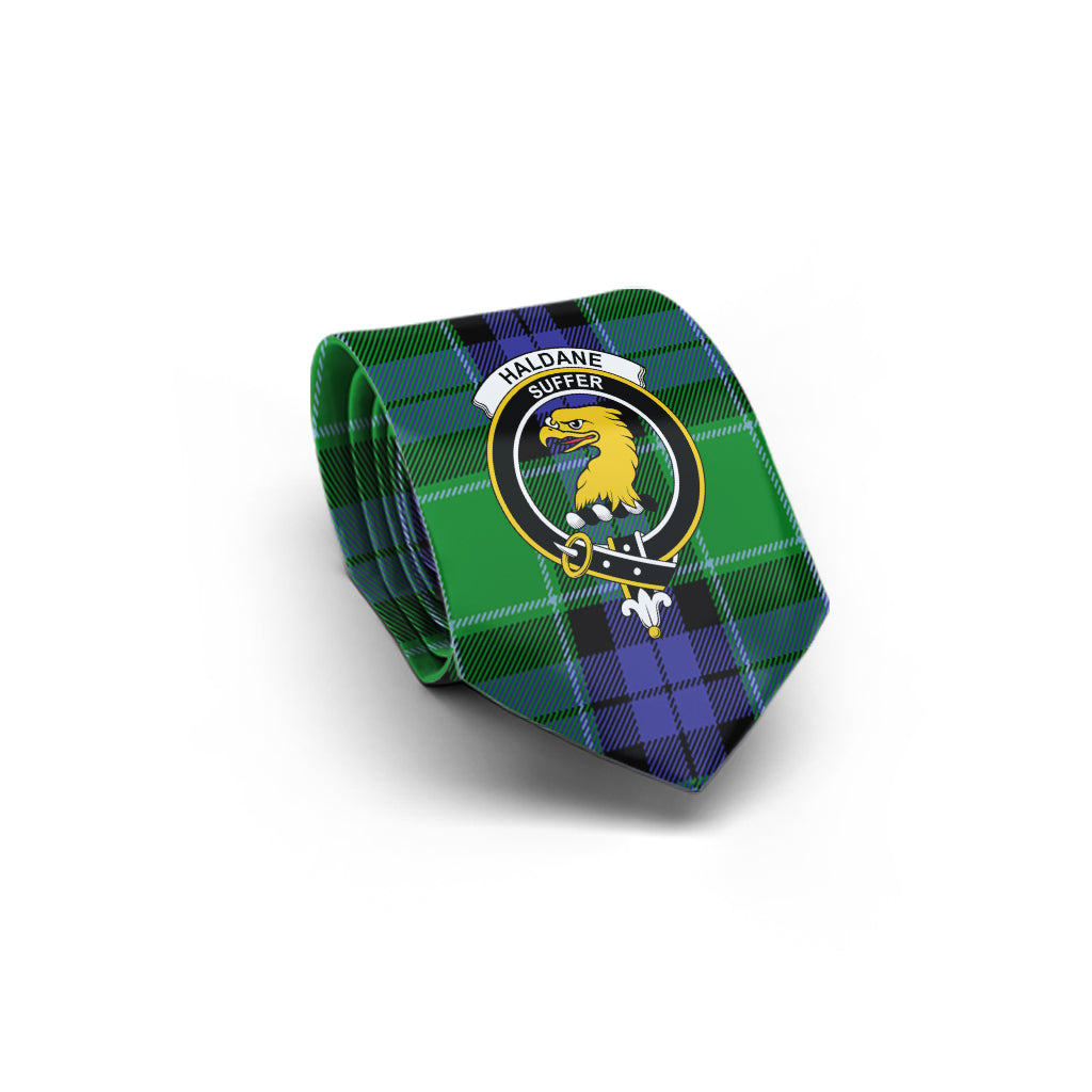 Haldane Tartan Classic Necktie with Family Crest - Tartan Vibes Clothing