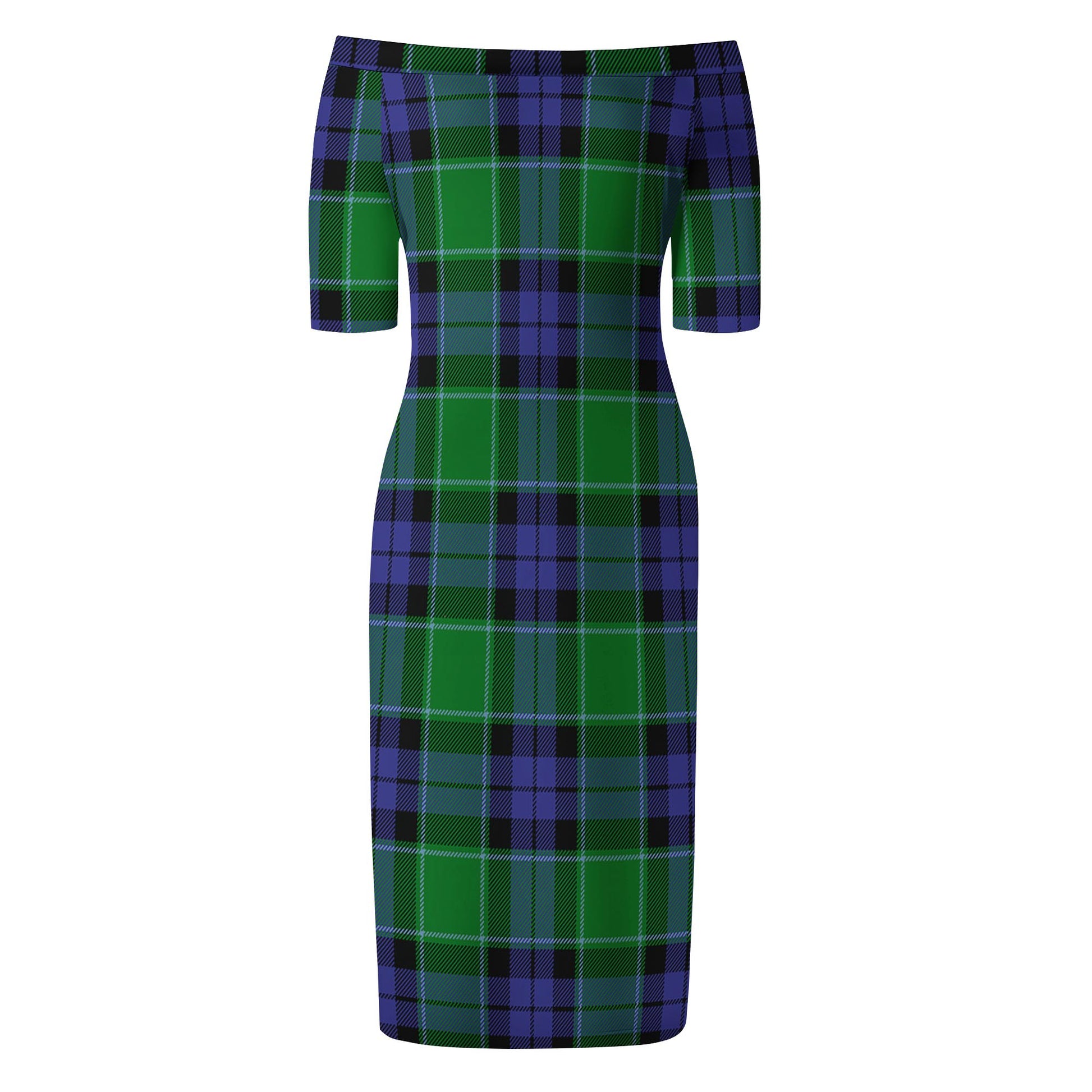 Haldane Tartan Off Shoulder Lady Dress - Tartanvibesclothing