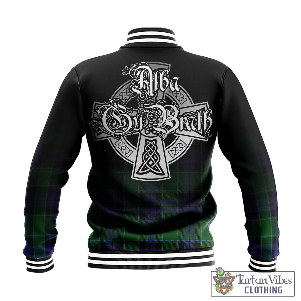 Tartan Vibes Clothing Haldane Tartan Baseball Jacket Featuring Alba Gu Brath Family Crest Celtic Inspired