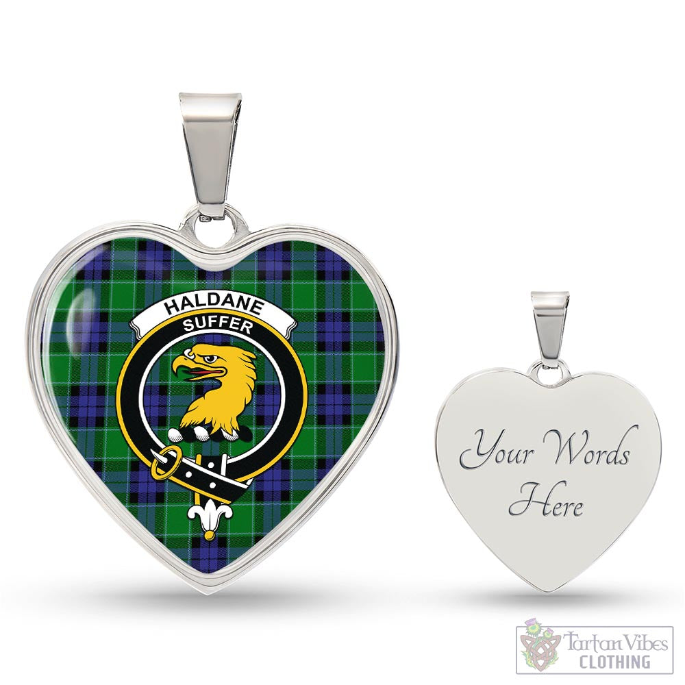 Tartan Vibes Clothing Haldane Tartan Heart Necklace with Family Crest