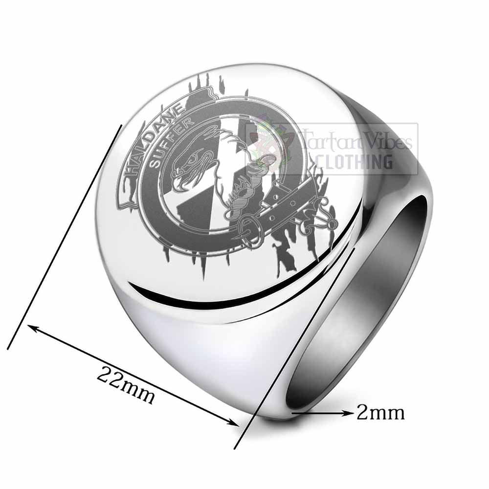 Tartan Vibes Clothing Haldane Clan Crest Engraved Ring Scotland In Me Style