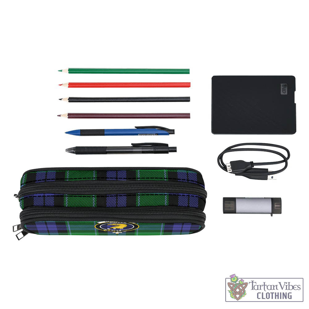 Tartan Vibes Clothing Haldane Tartan Pen and Pencil Case with Family Crest