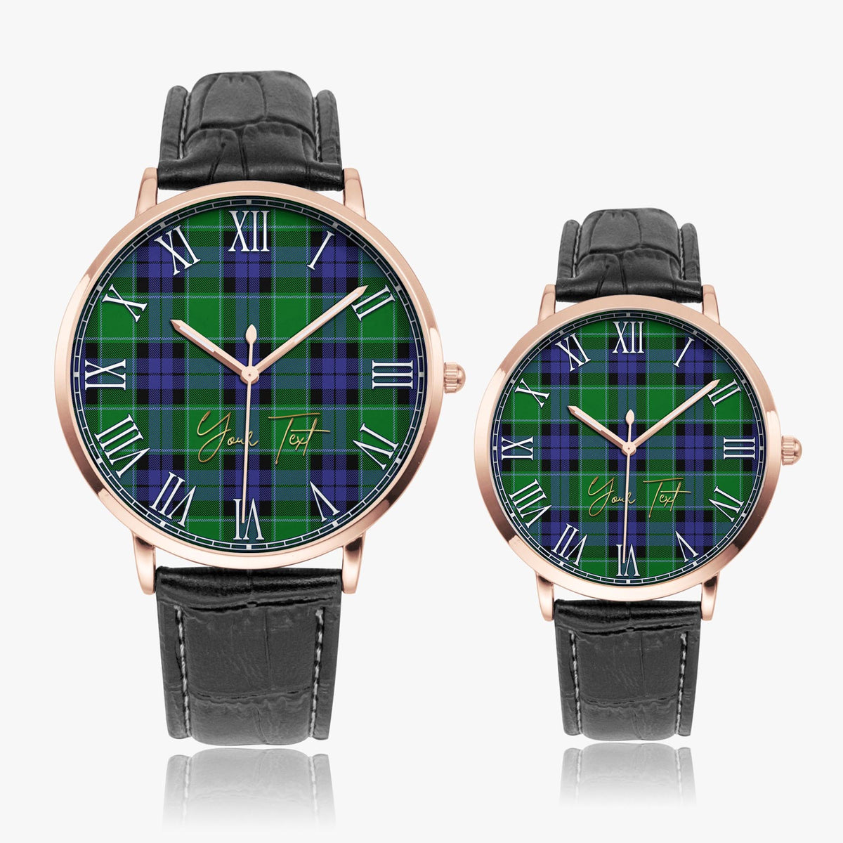 Haldane Tartan Personalized Your Text Leather Trap Quartz Watch - Tartan Vibes Clothing