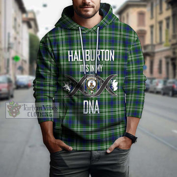 Haliburton Tartan Hoodie with Family Crest DNA In Me Style